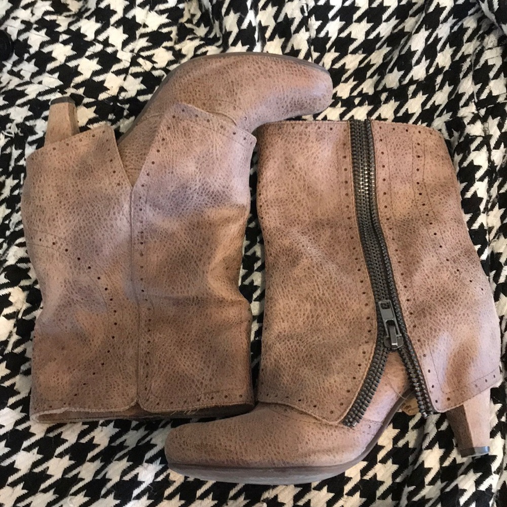 Tan Slouchy Booties